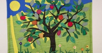 Pilton logo as a colourful quilt